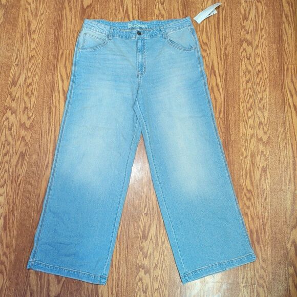 NO Boundaries Jeans Women’s Size 18 Light Enzyme W Tint Denim Wide Leg Zip NEW - Picture 7 of 15